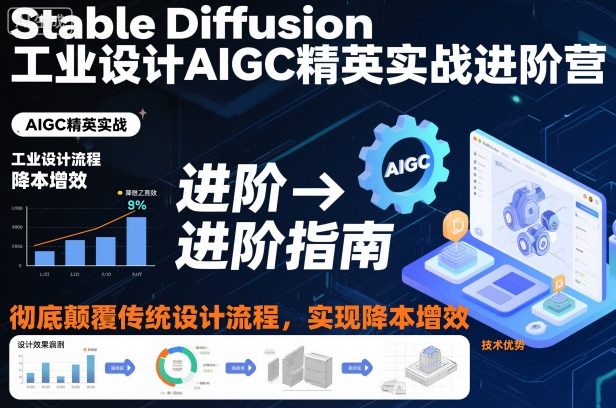 Stable Diffusion工业设计AIGC精英实战进阶营，彻底颠覆传统设计流程，实现降本增效-网创项目
