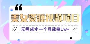 零门槛美女号无脑搬砖项目，无需成本一个月能搞1w+【附图片资源+软件】-网创项目