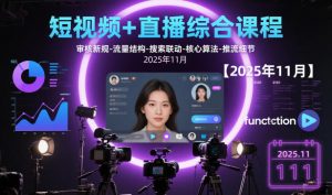 短视频+直播综合课程【2025年11月】,审核新规-流量结构-搜索联动-核心算法-推流细节-网创项目