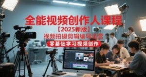 全能视频创作人课程【2025新版】视频拍摄剪辑编导运营，零基础学习视频创作(更新)-网创项目