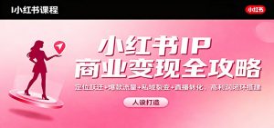 小红书IP商业变现全攻略:定位跃迁+爆款流量+私域裂变+直播转化,高利润闭环搭建-网创项目