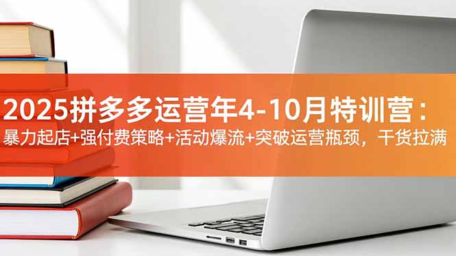 2025拼多多运营年4-10月特训营：暴力起店+强付费策略+活动爆流+突破运营瓶颈，干货拉满-网创项目