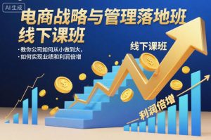 电商战略与管理落地班线下课,教你公司如何从小做到大,如何实现业绩和利润倍增【录音】-网创项目