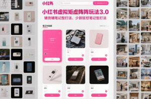 小红书虚拟矩阵玩法3.0，铺货铺笔记型打法，少款狂怼笔记型打法-网创项目