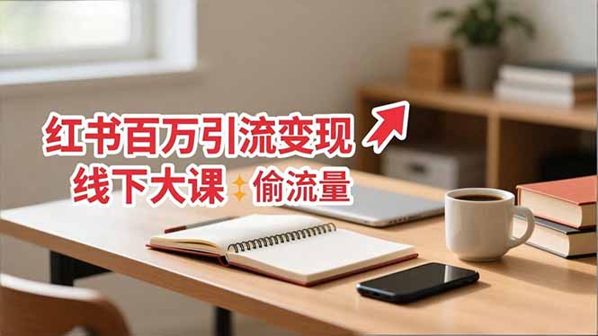 小红书百万引流变现-11月线下大课：分享从0到百万引流路径，手把手教偷流量、拿结果-网创项目