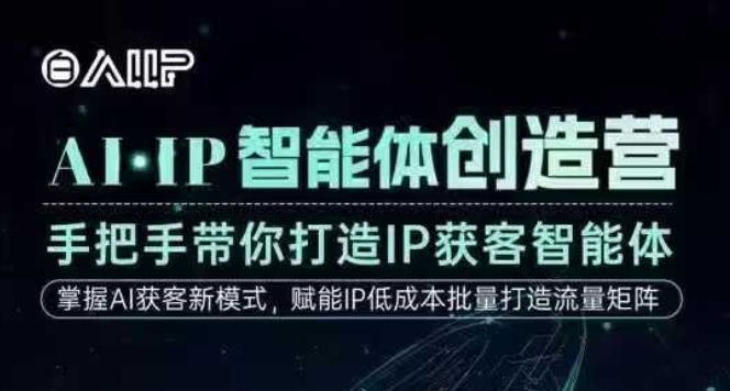 AI·IP智能体创造营，手把手带你打造IP获客智能体，高成交创始人IP课-网创项目