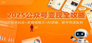 2025公众号变现全攻略：流量池玩法+多领域爆文+AI漫画，新手快速盈利-网创项目
