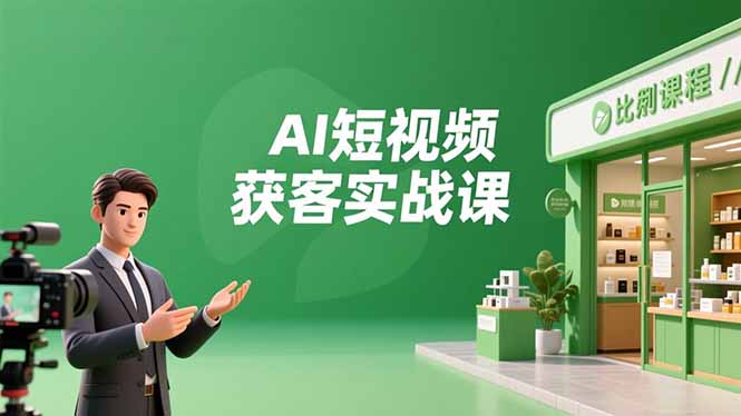 AI短视频获客实战课，数字人创作、实体行业应用、精准引流，30天获取客源月入6万+-网创项目