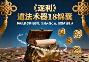 《逐利》道法术器18锦囊,系统化揭示搞钱逻辑,浓缩关键心法,颠覆传统思维(更新)-网创项目
