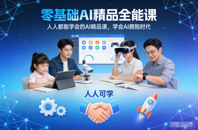零基础AI精品全能课，人人都能学会的AI精品课，学会AI拥抱时代-网创项目