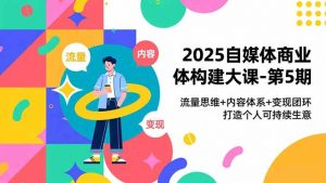 2025自媒体商业体构建大课-第5期，流量思维+内容体系+变现闭环，打造个人可持续生意-网创项目