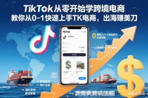 TikTok从零开始学跨境电商,教你从0-1快速上手TK电商,出海賺美刀-网创项目