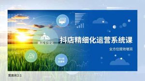 抖店精细化运营系统课，商品卡优化、达人建联、千川投放，全方位提效增润-网创项目