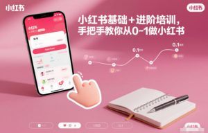 小红书基础+进阶培训，手把手教你从0-1做小红书-网创项目