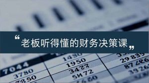 老板能听得懂的财务决策课，报表解读、数据洞察、风险识别，用财务驱动业务增长-网创项目