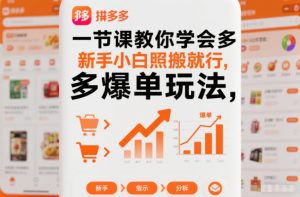 一节课教你学会拼多多爆单玩法，新手小白照搬就行-网创项目