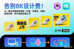 告别8K设计费!AI一键生成整套电商图(主图、详情页、海报)落地实操,零PS基础也能上手-网创项目
