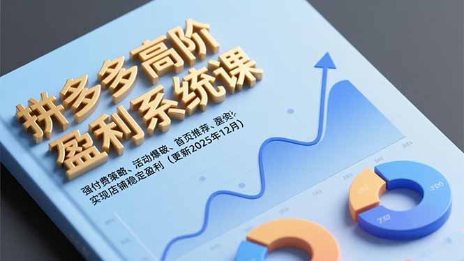 拼多多高阶盈利系统课，强付费策略、活动爆破、首页推荐，实现店铺稳定盈利(更新12月-网创项目