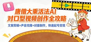 “大乘活法”AI对口型视频创作全攻略：文案剪辑+声音克隆+封面制作，快速起号变现-网创项目