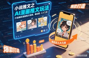 小说推文之AI漫画推文玩法，打造爆款漫画推文视频，稳定日入大几张-网创项目