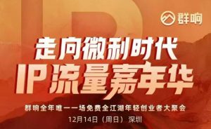2025ip嘉年华万人12月14深圳线下课，走向微利时代，IP流量嘉年华，实操性极强的商业干货课-网创项目
