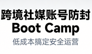 跨境社媒账号防封Boot Camp，低成本搞定社媒账号安全与长期运营-网创项目