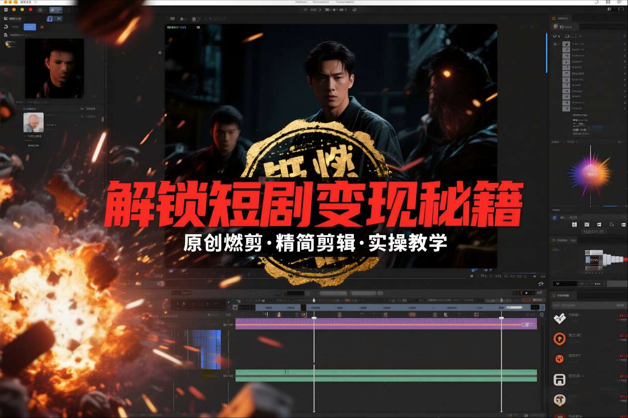 短剧拉新之原创燃剪精简剪辑实操课，解锁短剧变现秘籍-网创项目