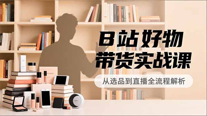 B站好物带货实战课，账号定位、选品拍摄、运营变现，全流程教学，实现UP主月入过万-网创项目