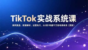TikTok实战系统课，案例复盘、数据解析、运营执行，从0到1构建千万级电商体系(更新-网创项目