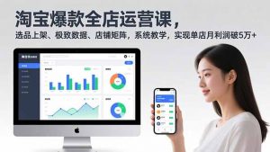 淘宝爆款全店运营课2.0,选品上架、极致数据、店铺矩阵,系统教学,实现单店月利润破5万+-网创项目