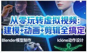 从零玩转虚拟视频：建模+动画+剪辑全搞定，轻松创作出专业级的虚拟视频内容-网创项目