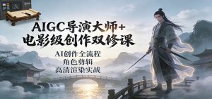 AIGC导演大师+电影级创作双修课：AI创作全流程、角色剪辑、高清渲染实战-网创项目