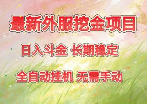 最新外服挖金项目，日入斗金，项目长期稳定，可放大操作，全自动运行，无需手动【揭秘】-网创项目