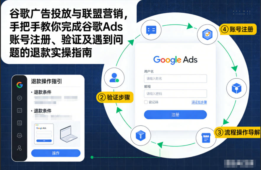 谷歌广告投放与联盟营销，手把手教你完成谷歌Ads账号注册、验证及遇到问题的退款实操指南-网创项目