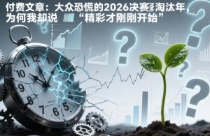 付费文章：大众恐慌的2026决赛淘汰年，为何我却说“精彩才刚刚开始”？-网创项目