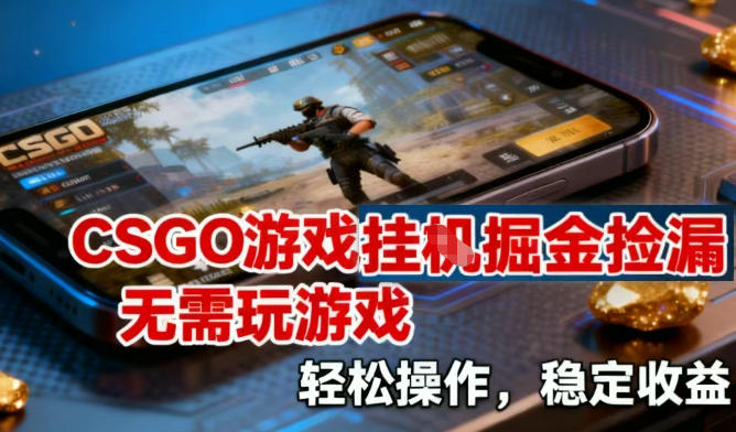 CSGO游戏挂G掘金捡漏，不需要玩游戏，操作简单，收益稳定【揭秘】-网创项目