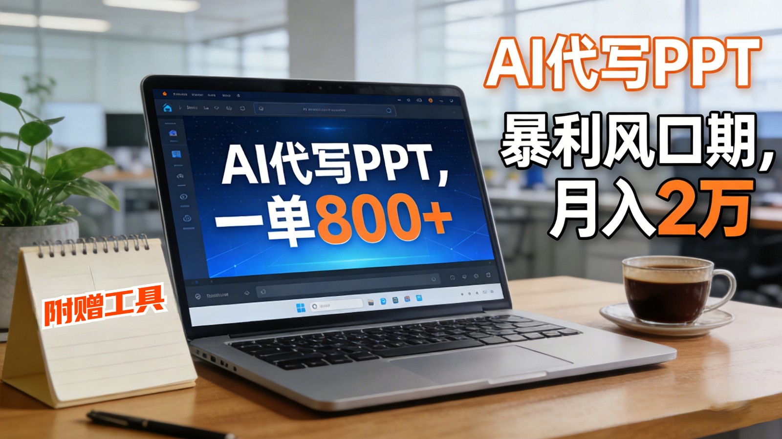 AI 代写做 PPT！一单狂赚 800+，风口期月入 2 万(工具 + 提示词直接送)-网创项目