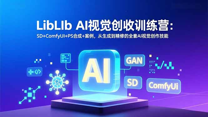 LibLIb AI视觉创收训练营：SD+ComfyUI+PS合成+案例，从生成到精修的全套AI视觉创作技能-网创项目