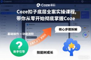 Coze扣子底层全案实操课程，带你从零开始彻底掌握Coze-网创项目