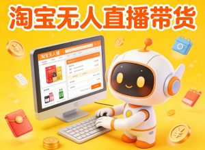 淘宝无人直播带货，24小时自动卖货，月佣金1W+，不违规不封号，不用露脸-网创项目