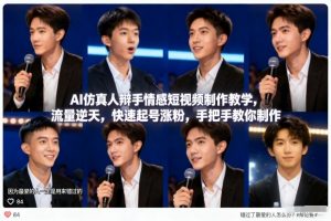 AI仿真人辩手情感短视频制作教学，流量逆天，快速起号涨粉，手把手教你制作-网创项目