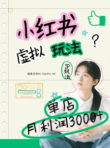 小红书虚拟玩法(铺货流和单品玩法),单店月利润3000+,IP打法+原创商品(0违规)-网创项目