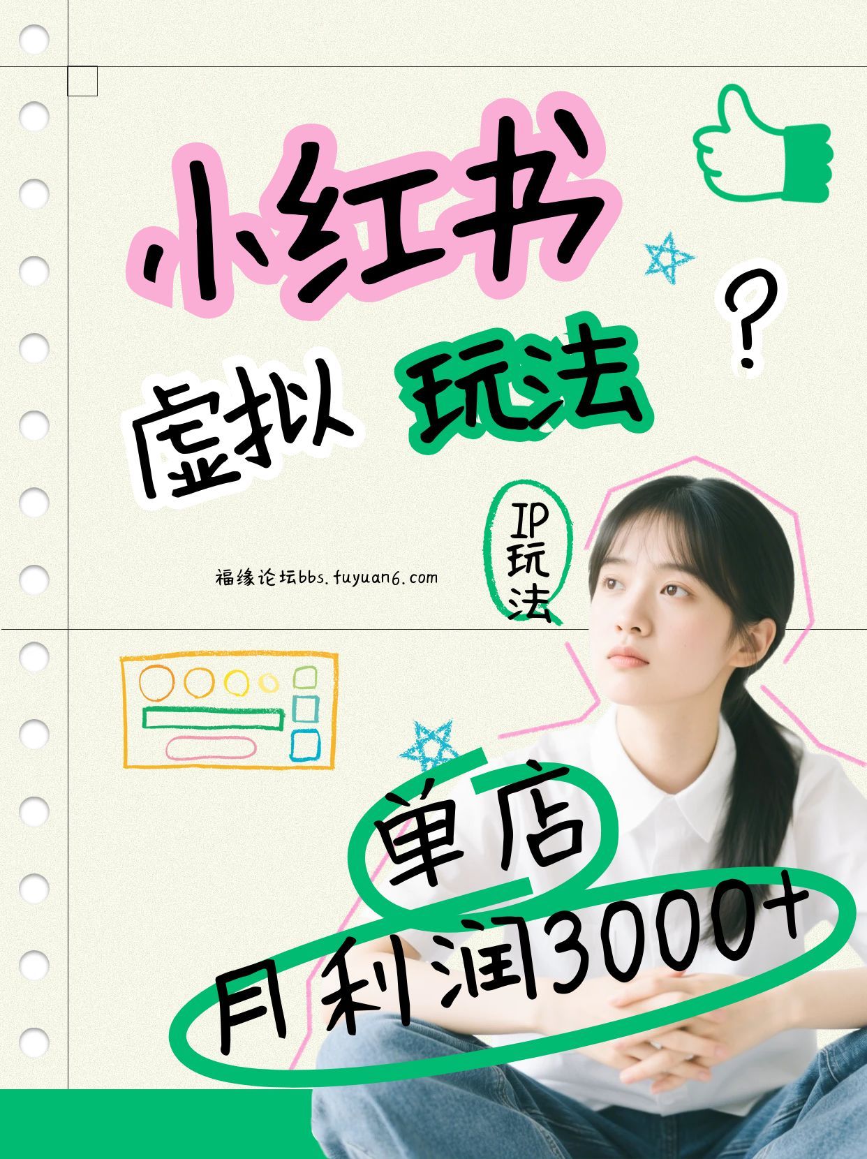 小红书虚拟玩法(铺货流和单品玩法)，单店月利润3000+，IP打法+原创商品(0违规)-网创项目