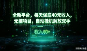 最新看广平台，每天保底30-4米，无脑项目，自动挂G解放双手【揭秘】-网创项目