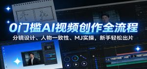 0门槛AI视频创作全流程：分镜设计、人物一致性、MJ实操，新手轻松出片-网创项目