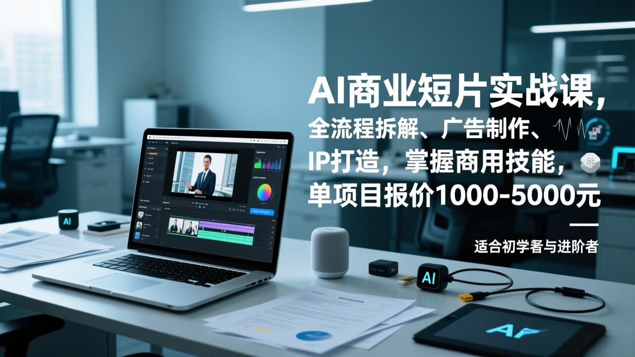 AI商业短片实战课，全流程拆解、广告制作、IP打造，掌握商用技能，单项目报价1000-5000元-网创项目