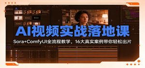 AI视频实战落地课:Sora+ComfyUI全流程教学,16大真实案例带你轻松出片-网创项目