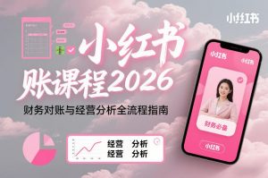 小红书对账课程2026,财务对账与经营分析全流程指南-网创项目