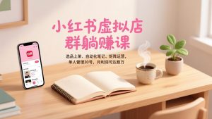 小红书虚拟店群躺赚课，选品上架、自动化笔记、矩阵运营，单人管理30号，月利润可达数万-网创项目