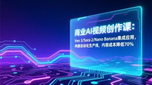 商业AI视频创作课：Veo 3/Sora 2/Nano Banana集成应用，构建自动化生产线，内容成本降低70%-网创项目